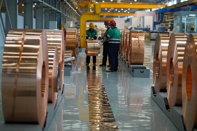 Person standing in a factory with machinery in the background